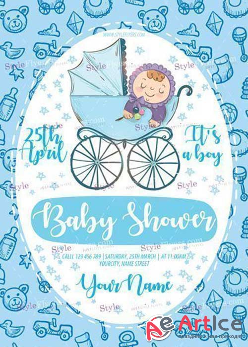 Baby Shower V23 PSD Flyer Template