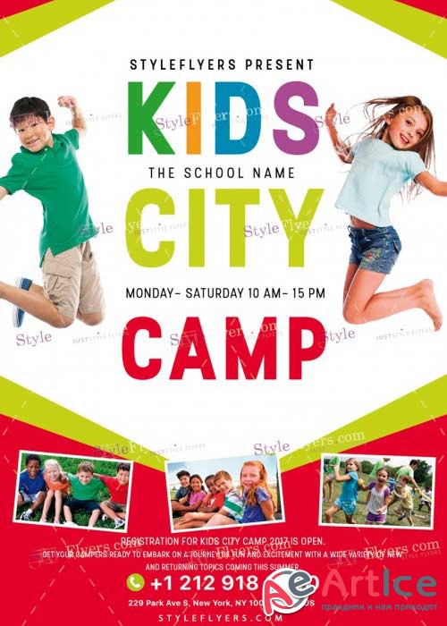 Kids City Camp V10 PSD Flyer Template