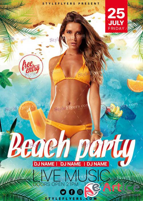 Beach Party V7 PSD Flyer Template