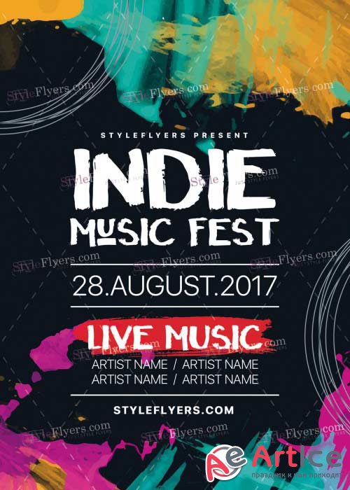 Indie Music Fest V7 PSD Flyer