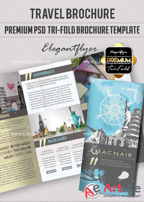 Travel V18 Premium Tri-Fold PSD Brochure Template