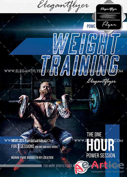 Weight Training V21 Flyer PSD Template + Facebook Cover