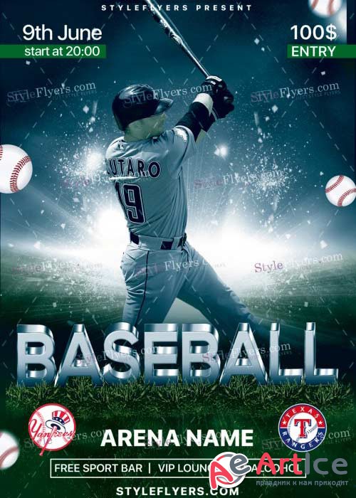 Baseball V28 PSD Flyer