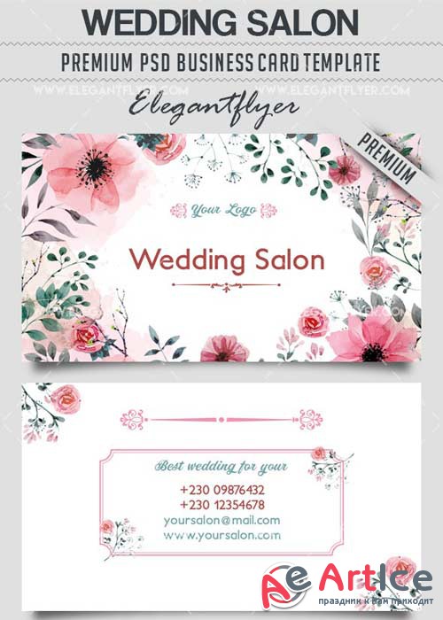 Wedding Salon V21 Business Card Templates PSD