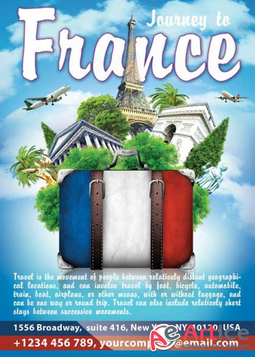 Journey to France V5 PSD Flyer Template