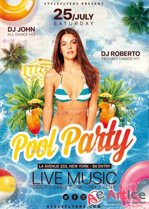 Pool Party V27 PSD Flyer Template