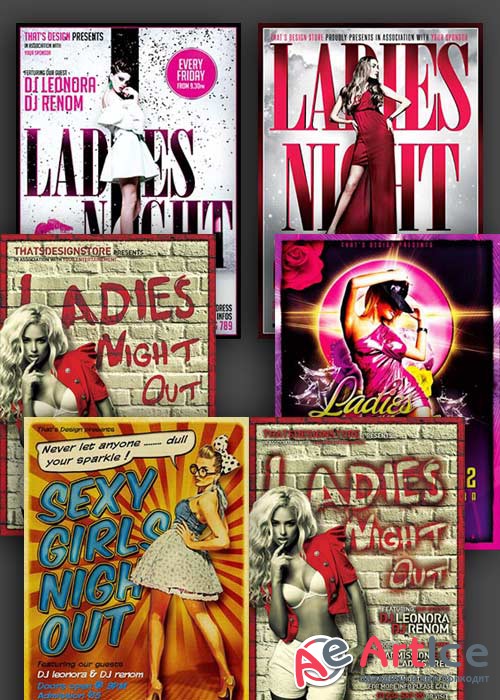 Ladies Night 5in1 V1 PSD Flyer Template