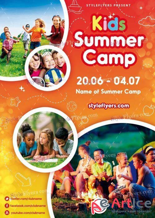 Kids Summer Camp V8 PSD Flyer Template