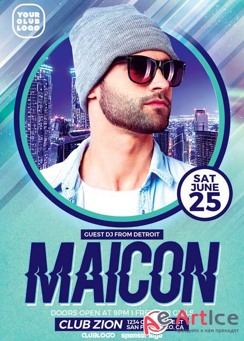 DJ Maicon V3 Party Flyer Template