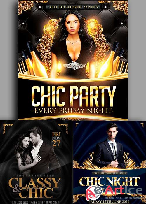 Chic Night 3in1 V1 Flyer Template