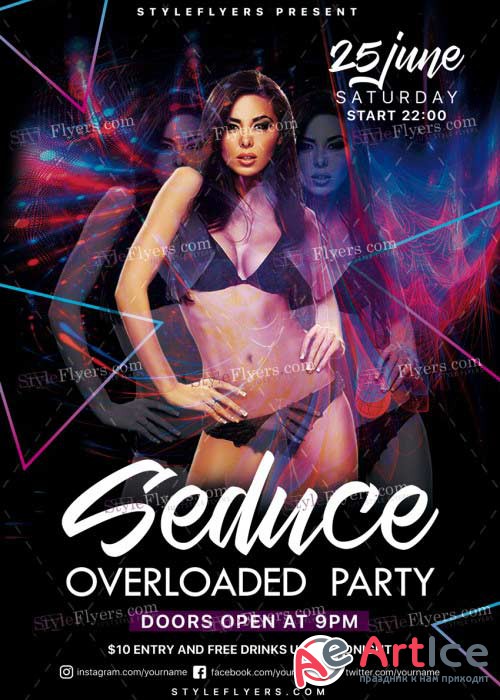 Seduce Overloaded V1 Party PSD Flyer Template