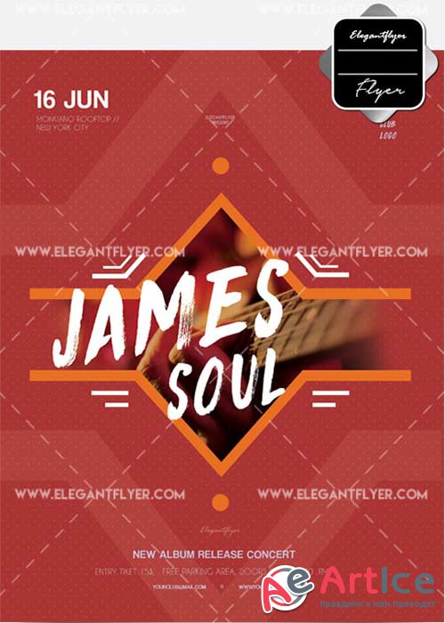 James Soul Concert V10 Flyer PSD Template + Facebook Cover