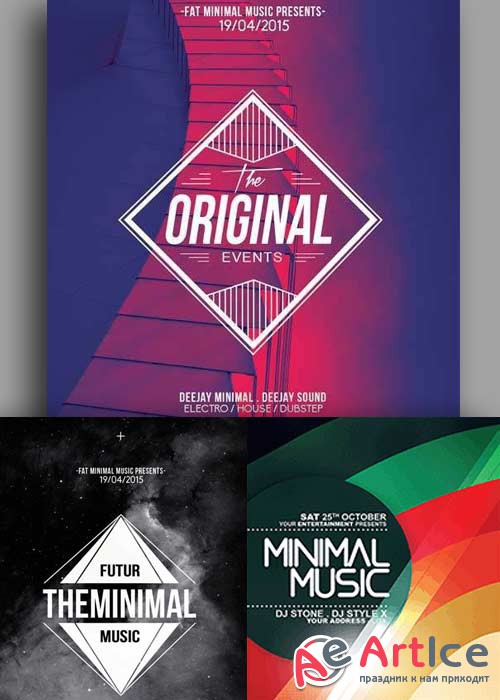 Minimal Party 3in1 V1 Flyer Template