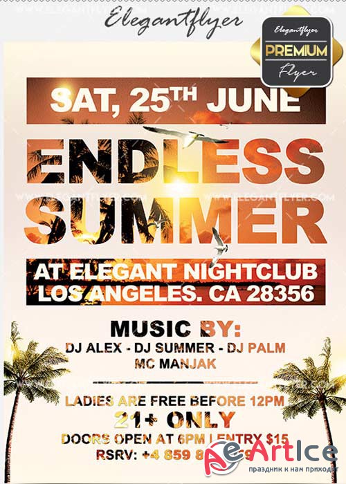 Endless Summer V21 Flyer PSD Template + Facebook Cover