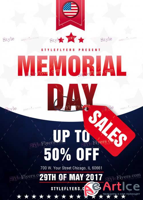 Memorial Day Sales V1 PSD Flyer Template
