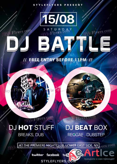 DJ Battle V25 PSD Flyer Template