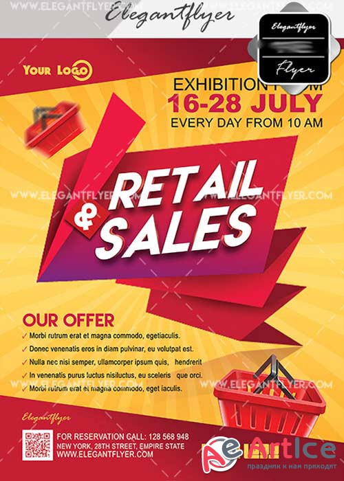 Retail & Sales V3 Flyer PSD Template + Facebook Cover