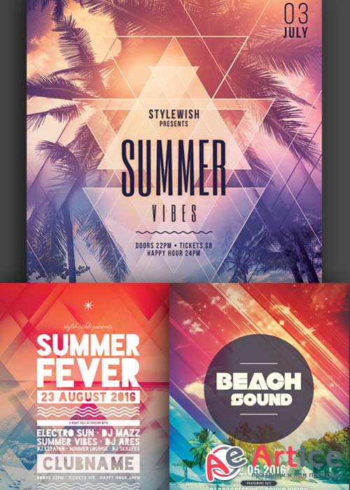 Minimal Party 3in1 V4 Flyer Template