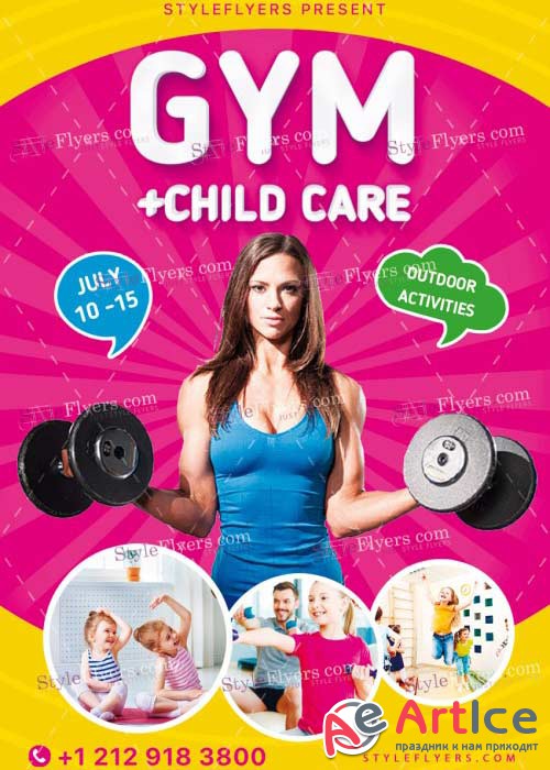 Gym+Child Care V6 PSD Flyer Template