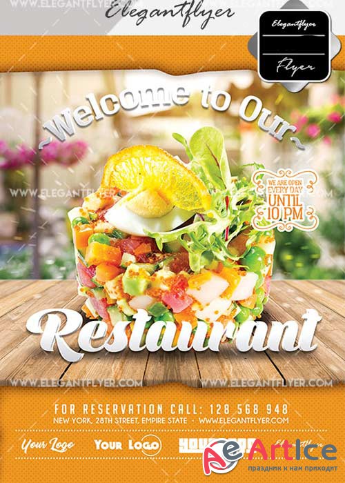 Restaurant V36 Flyer PSD Template + Facebook Cover