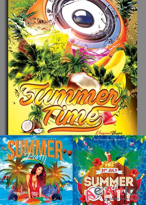 Time Summer 3in1 V1 Flyer Template