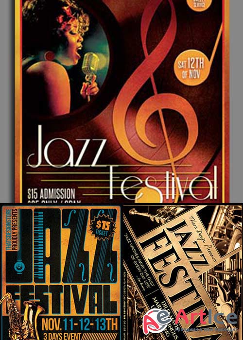 Jazz Festival 3in1 V1 Flyer Template