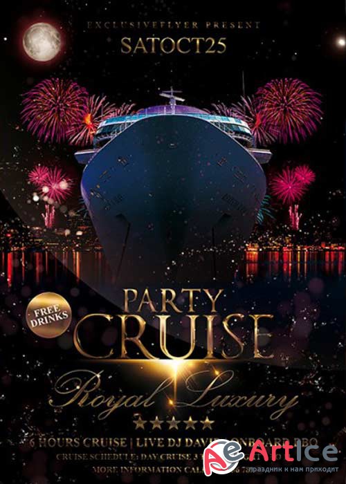 Cruise Party Vol.32 Premium Flyer Template + Facebook Cover