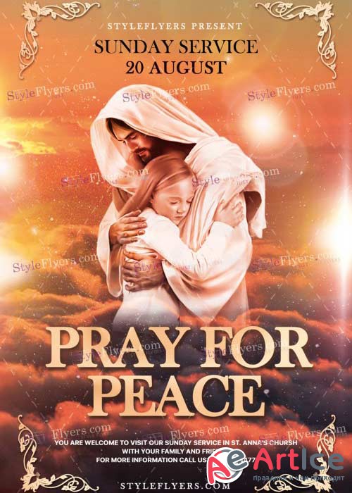 Pray For Peace V25 PSD Flyer Template