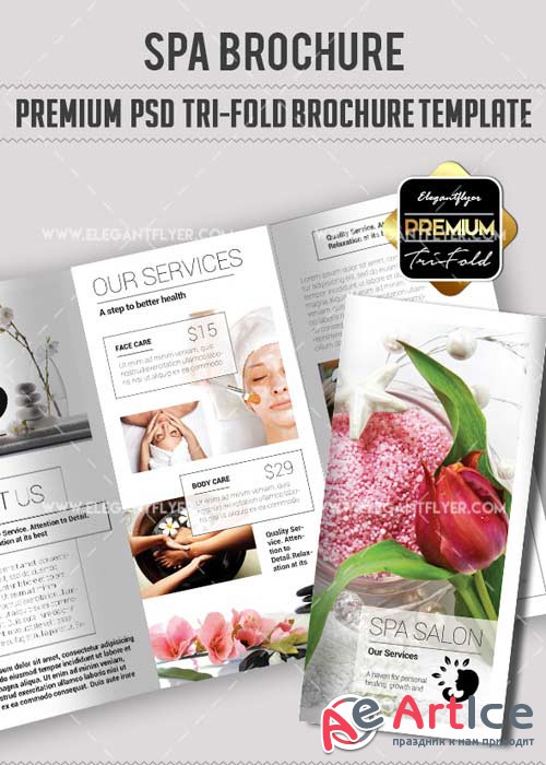 Spa V8 Premium Tri-Fold PSD Brochure Template