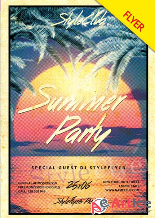 Summer Party V37 Flyer PSD Template