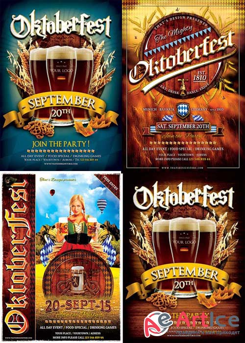 Oktoberfest Party 3in1 V1 Flyer Template