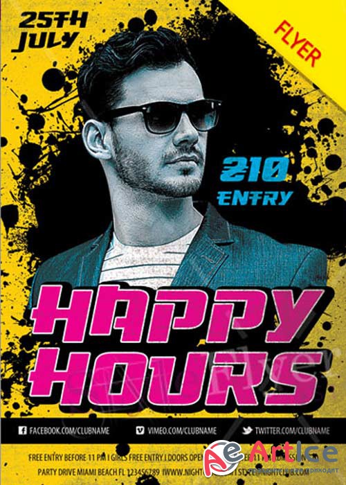 Happy Hours V31 Flyer PSD Template
