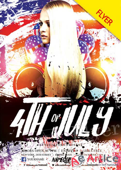 4th of July V29 Flyer PSD Template