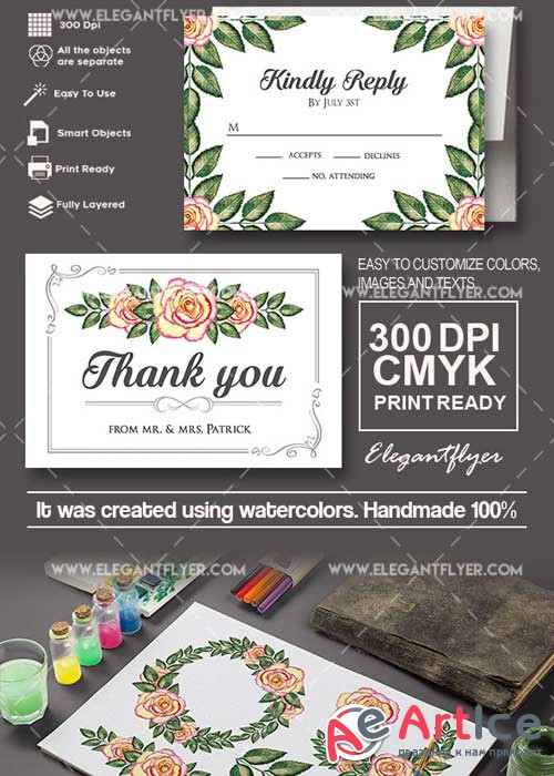 Wedding Invitation V03 Invitation PSD Template