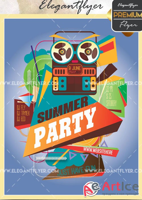 Summer Party V40 Flyer PSD Template + Facebook Cover