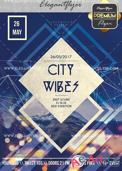 City Wibes V2 Flyer PSD Template + Facebook Cover