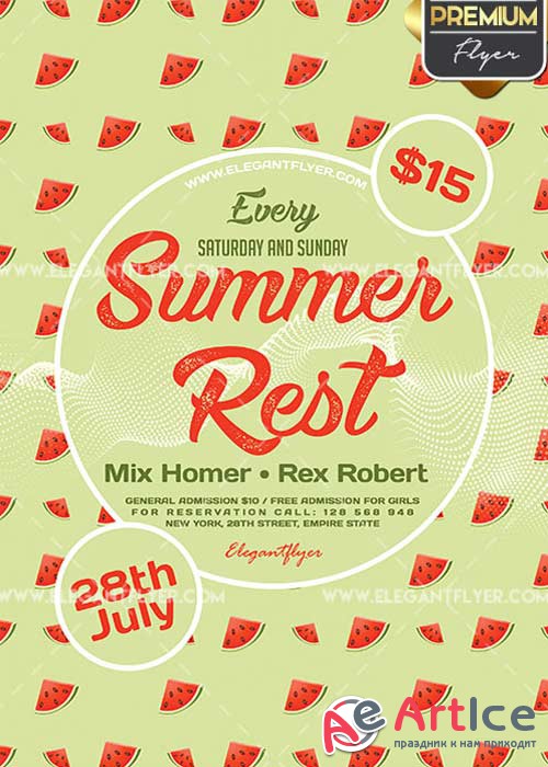 Summer Rest V25 Flyer PSD Template + Facebook Cover