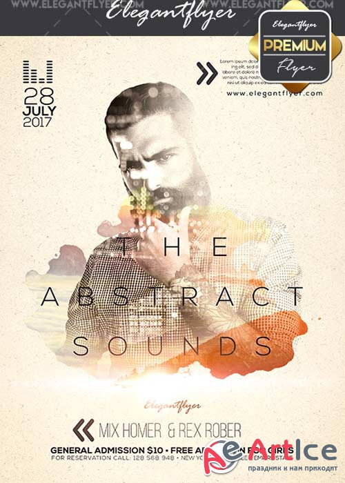 Abstract Sounds Party V28 Flyer PSD Template + Facebook Cover