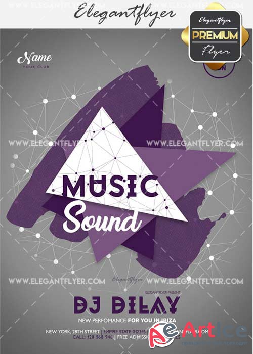 Music Sound V24 Flyer PSD Template + Facebook Cover