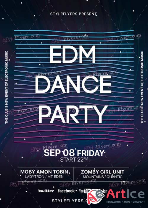 EDM Dance Party V29 PSD Flyer Template