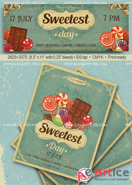 Sweetest Day V20 Flyer PSD Template + Facebook Cover