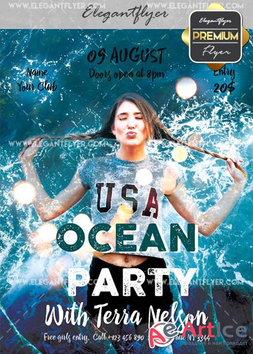 Ocean Party V27 Flyer PSD Template + Facebook Cover