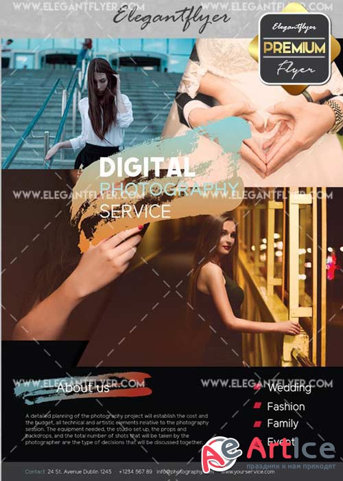 Digital Photo V25 Flyer PSD Template + Facebook Cover