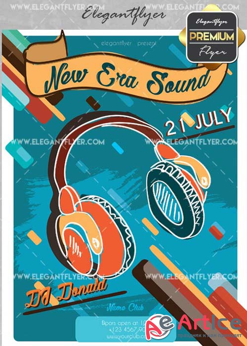 New Era Sound V2 Flyer PSD Template + Facebook Cover