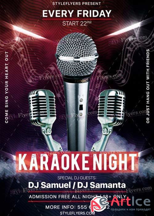 Karaoke Night V39 PSD Flyer Template