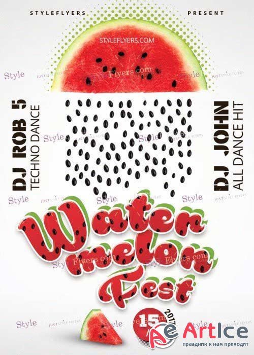 Watermelon fest V1 PSD Flyer Template