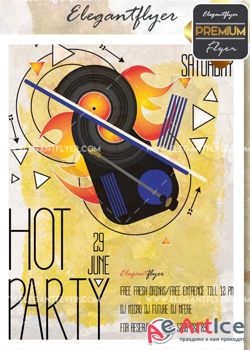 Hot Party V15 Flyer PSD Template + Facebook Cover