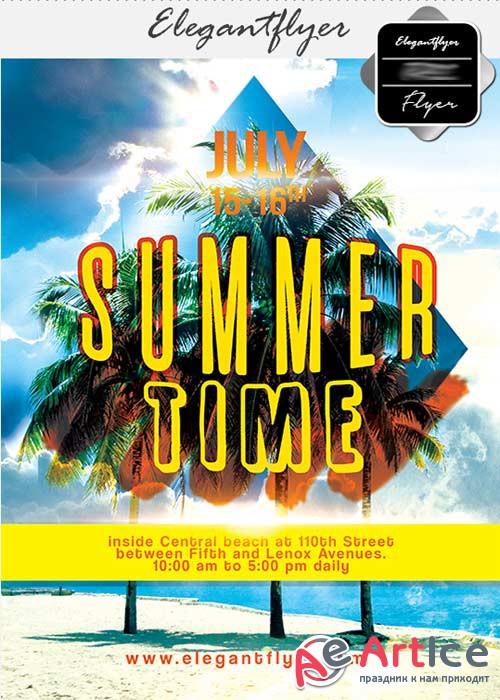 Summer Time V26 Flyer PSD Template + Facebook Cover