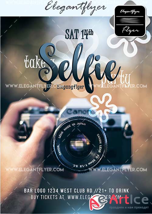 Selfie V3 Flyer PSD Template + Facebook Cover