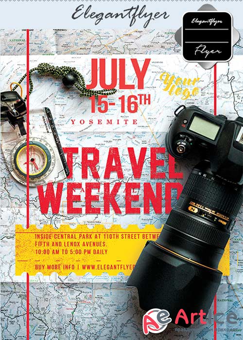 Travel Weekend part V22 Flyer PSD Template + Facebook Cover